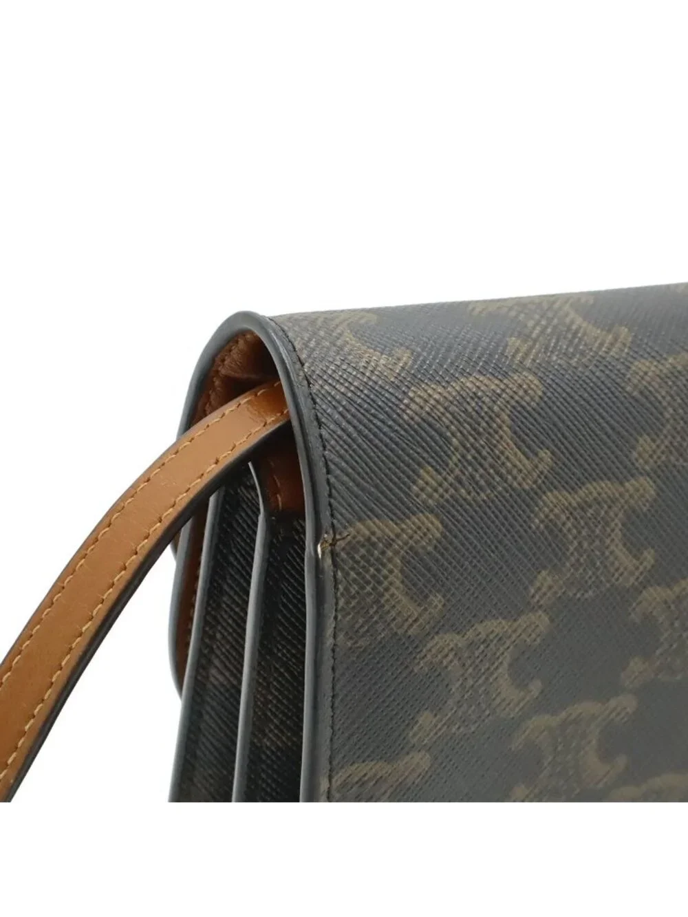 Celine Triomphe Strap Wallet Clutch 2-Way Shoulder Bag Pochette Leather